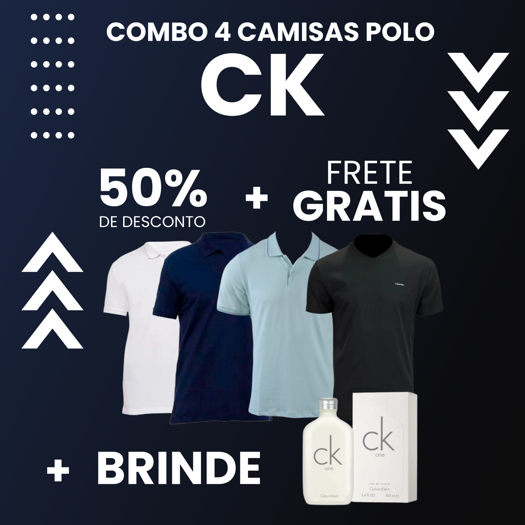 Kit 4 Camisas Polo CK + Perfume Brinde (PROMOÇÃO BLACK FRIDAY) 🔥