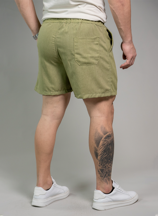 Short Linho Verde Militar - Belmond